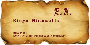 Ringer Mirandella névjegykártya